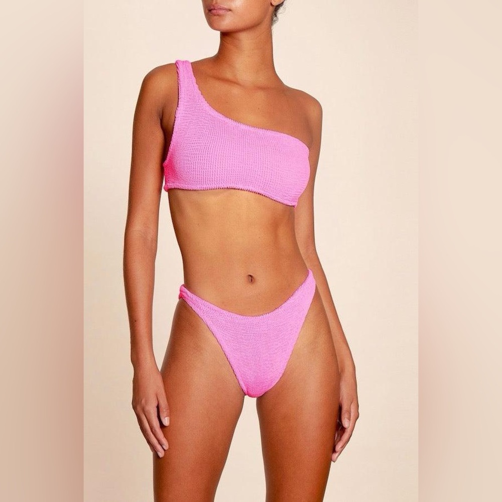 Hunza G Nancy Two Piece Bikini One Size NWT Bubblegum Pink
